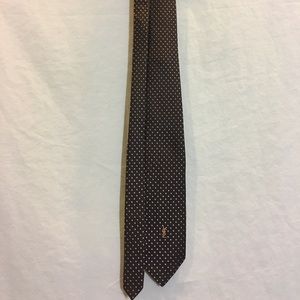 Yves Saint Laurent Dark Brown and Gold Tie
